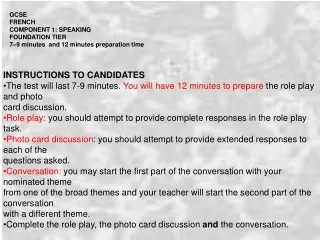 INSTRUCTIONS TO CANDIDATES