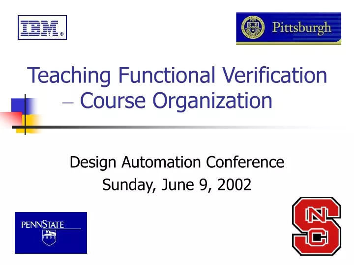 teaching functional verification course organization
