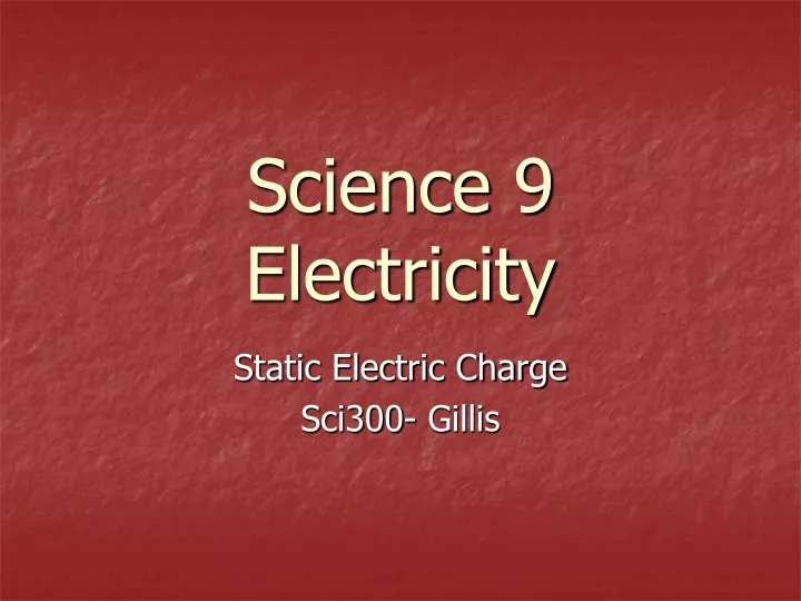 science 9 electricity