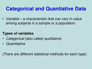 Categorical and  Quantiative  Data