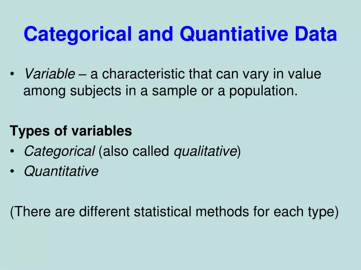 categorical and quantiative data