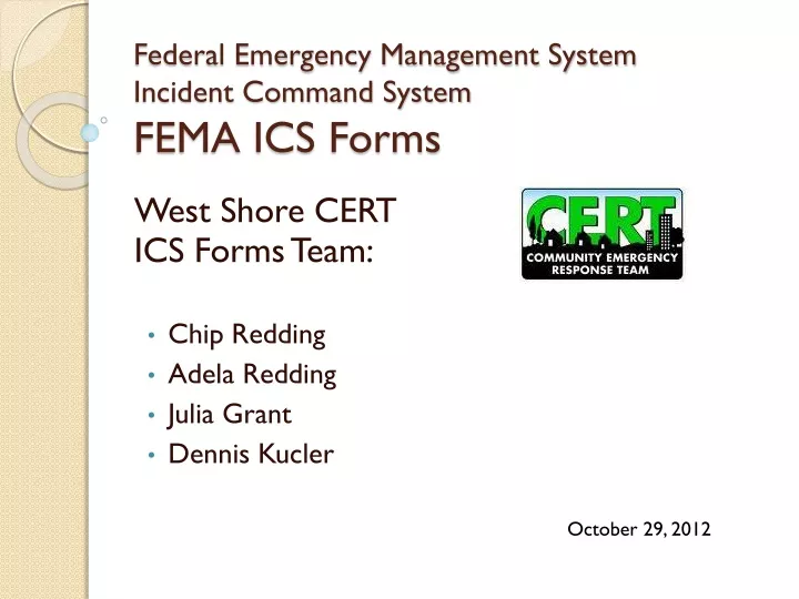 federal emergency management system incident command system fema ics forms