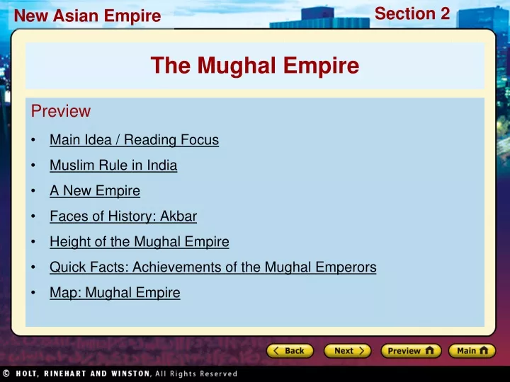 preview main idea reading focus muslim rule