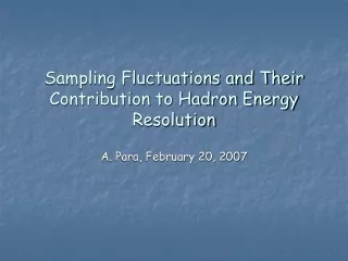 Sampling Fluctuations and Their Contribution to Hadron Energy Resolution