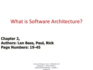 What is Software Architecture?
