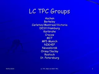 LC TPC Groups