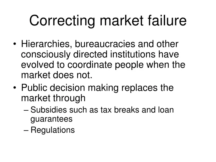 correcting market failure