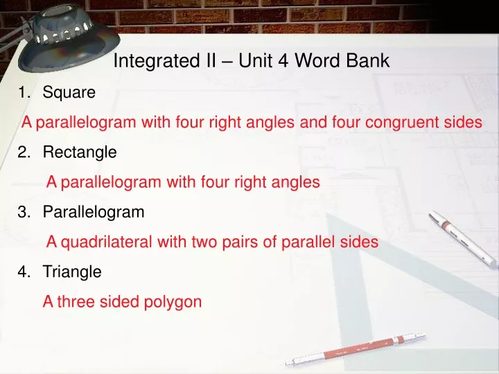 integrated ii unit 4 word bank square