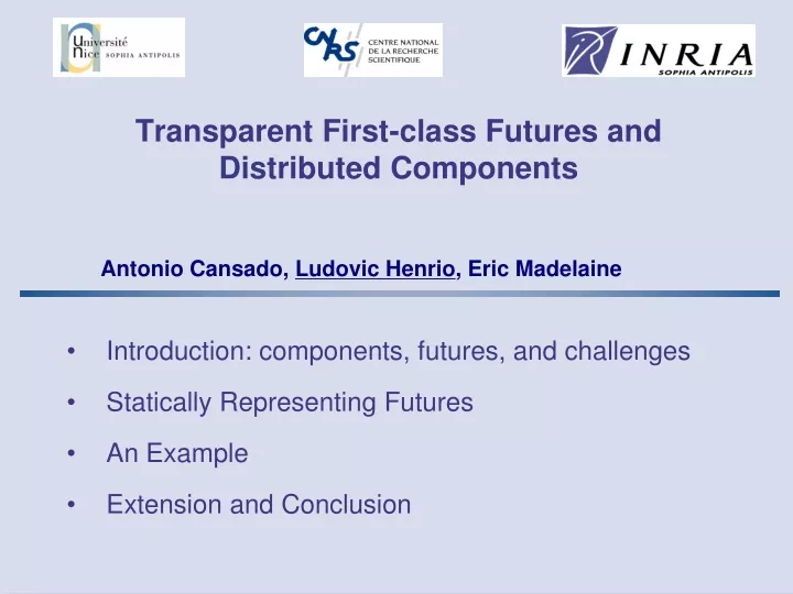 transparent first class futures and distributed components
