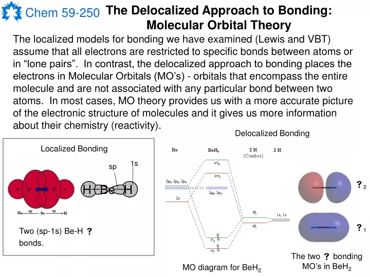 the delocalized approach to bonding molecular