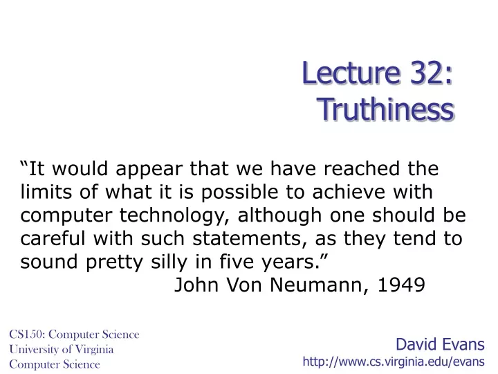 david evans http www cs virginia edu evans