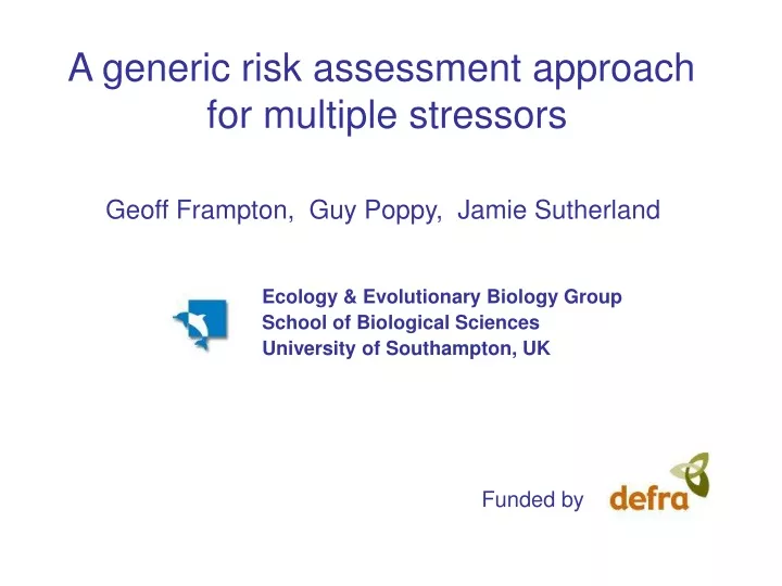 a generic risk assessment approach for multiple
