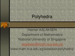 Polyhedra