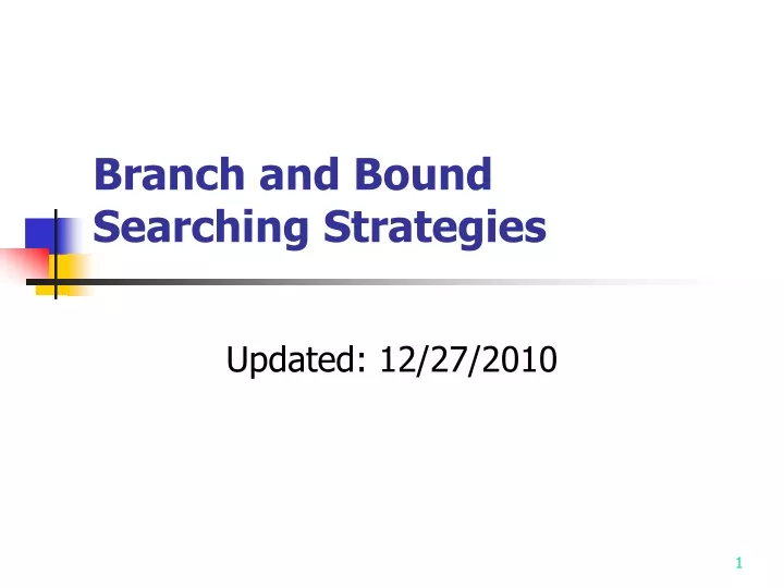 branch and bound searching strategies