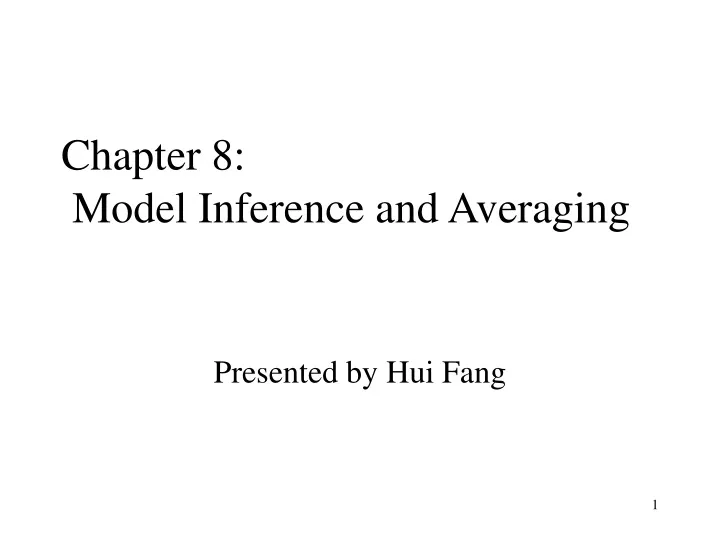 chapter 8 model inference and averaging