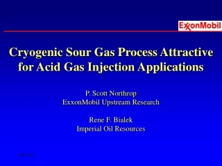 Cryogenic Sour Gas Process