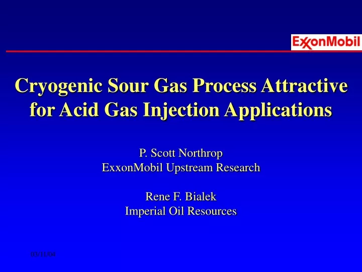 cryogenic sour gas process attractive for acid