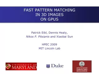 FAST PATTERN MATCHING  IN 3D IMAGES  ON GPUS