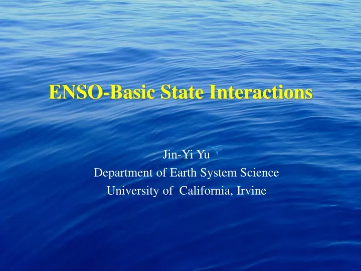 enso basic state interactions