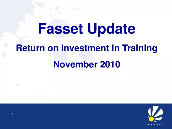 fasset update return on investment in training