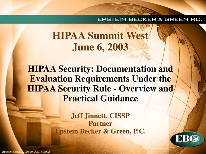hipaa summit west june 6 2003 hipaa security