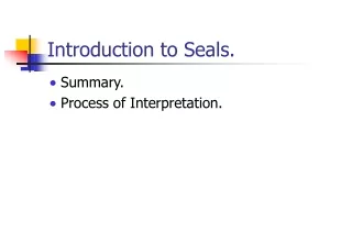 Introduction to Seals.