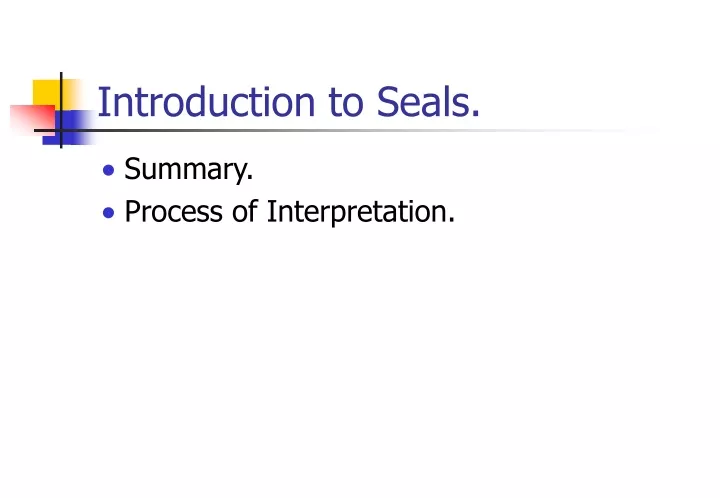 introduction to seals