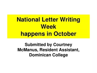 National Letter Writing Week happens in October
