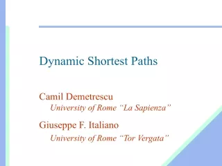 Dynamic Shortest Paths