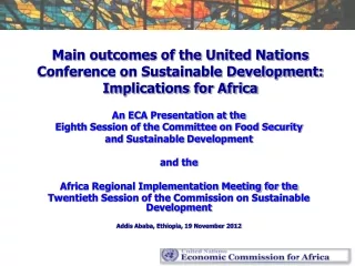 Main outcomes of the United Nations Conference on Sustainable Development: Implications for Africa