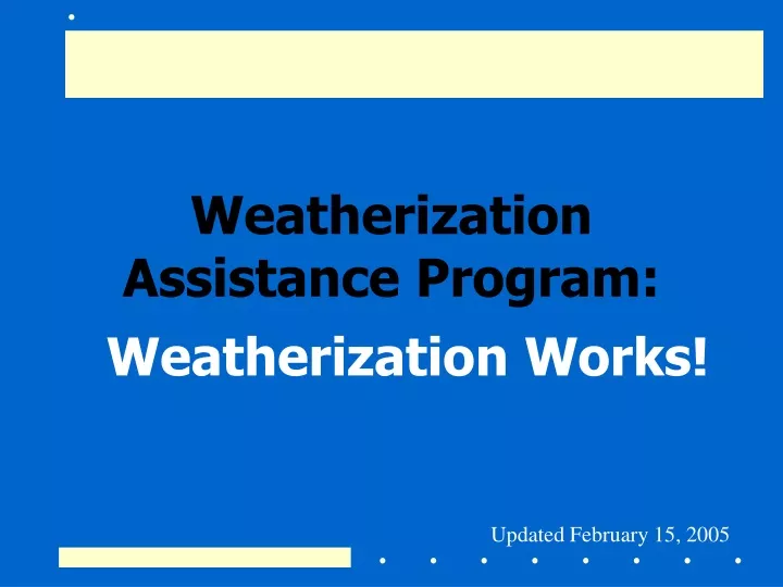 weatherization assistance program