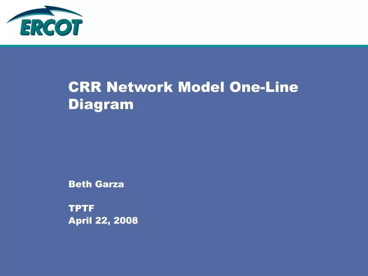 crr network model one line diagram