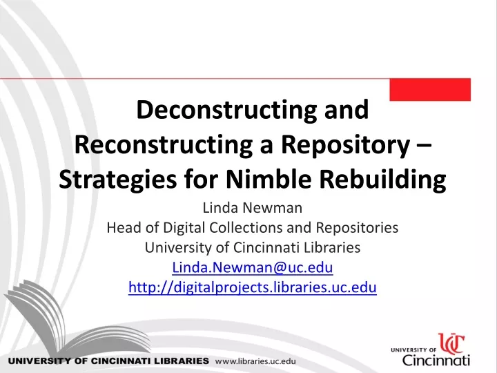 deconstructing and reconstructing a repository