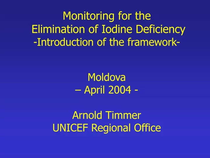 monitoring for the elimination of iodine