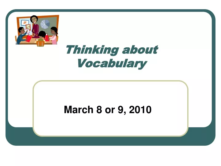 thinking about vocabulary