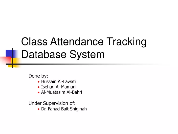 class attendance tracking database system