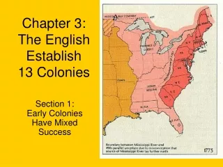 Chapter 3:  The English Establish 13 Colonies
