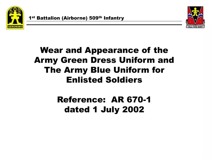 1 st battalion airborne 509 th infantry