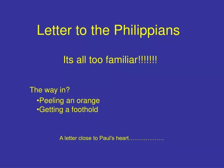 letter to the philippians