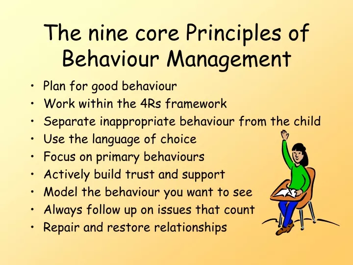 the nine core principles of behaviour management