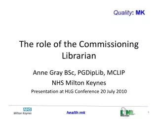 The role of the Commissioning Librarian