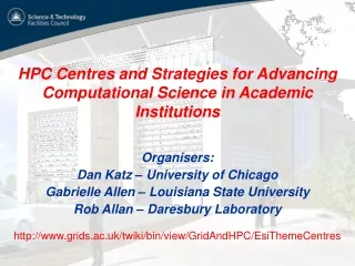 HPC Centres and Strategies for Advancing Computational Science in Academic Institutions