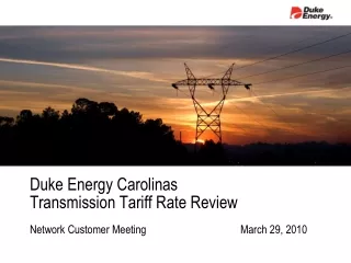 Duke Energy Carolinas Transmission Tariff Rate Review