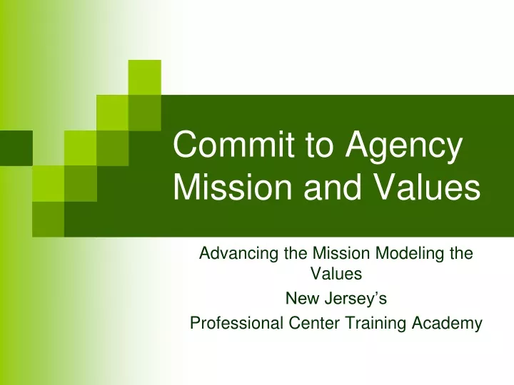 commit to agency mission and values