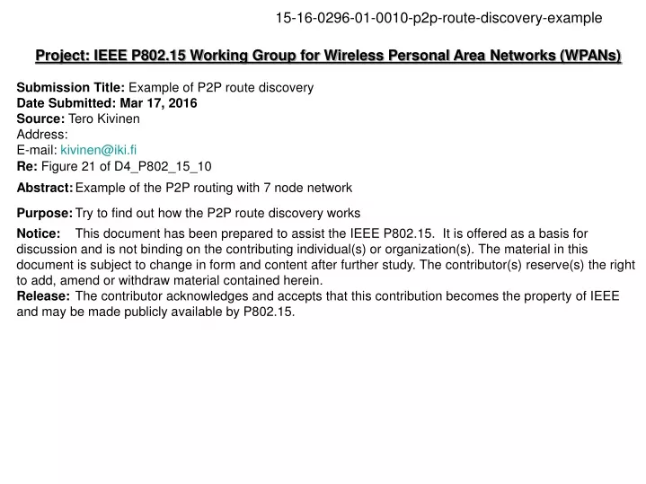 project ieee p802 15 working group for wireless