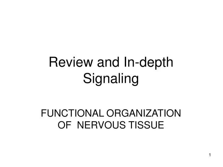 review and in depth signaling