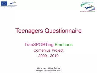 Teenagers Questionnaire