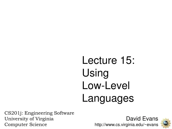 david evans http www cs virginia edu evans