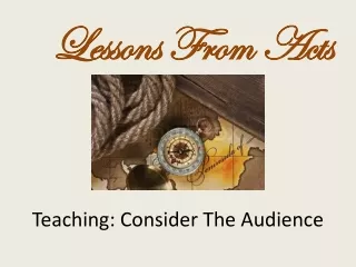 Teaching: Consider The Audience