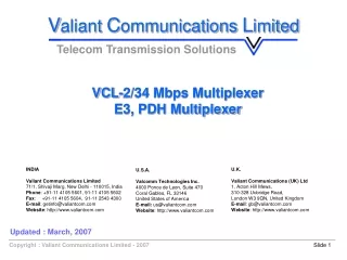 VCL-2/34 Mbps Multiplexer E3, PDH Multiplexer